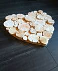 READY FOR DISPATCH Log Wall Art - HEART in NATURAL WOOD