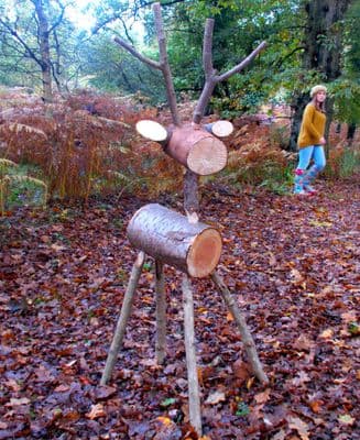 Rustic Log Deer - LARGE