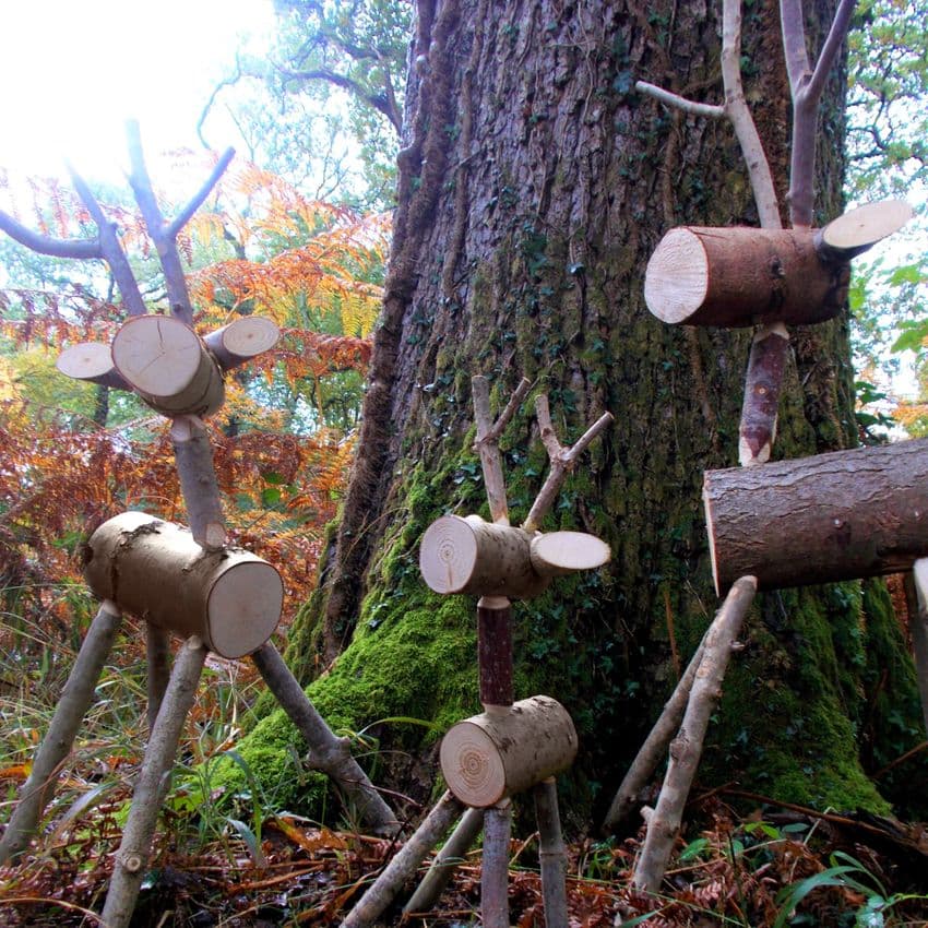 Rustic Log Deer - MEDIUM