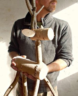 Rustic Log Deer - MEDIUM