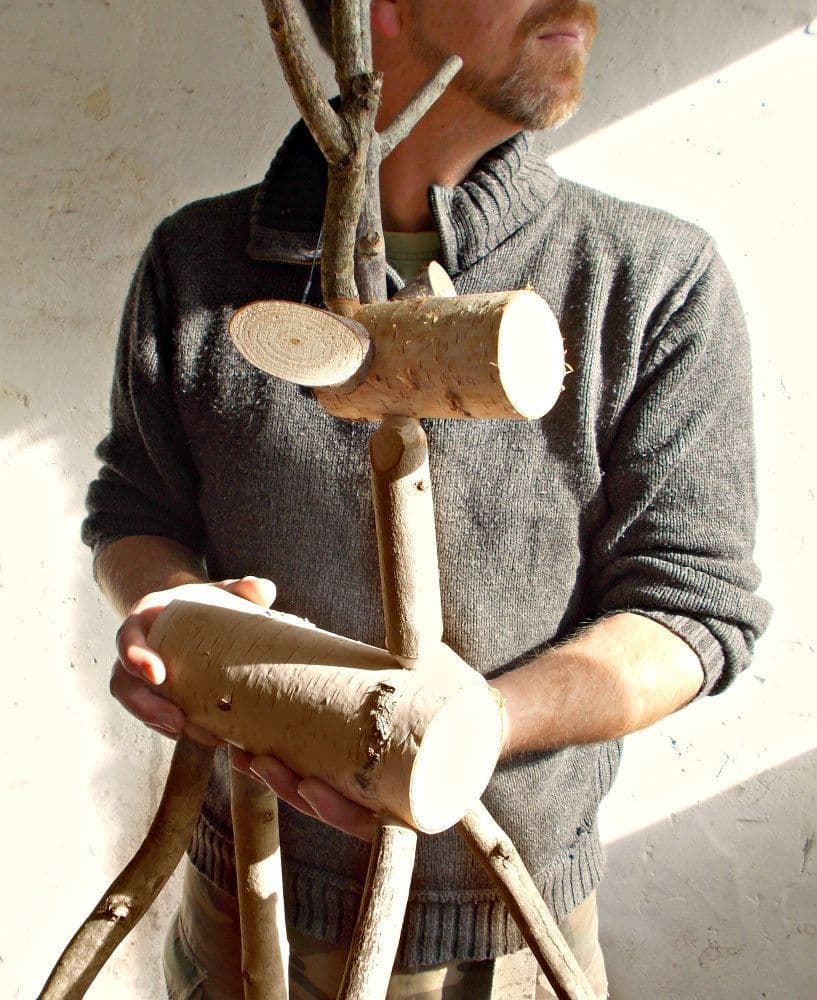 Rustic Log Deer - MEDIUM