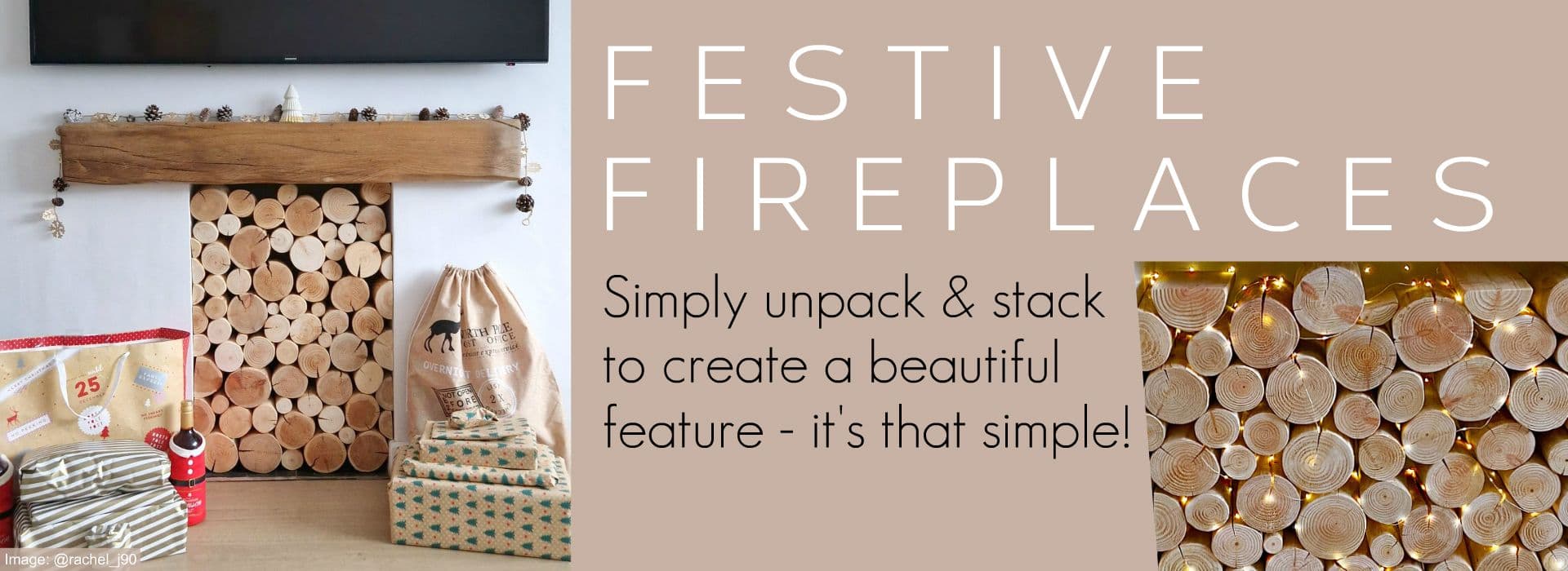 Give your unused fireplace a festive makeover quickly and easily with decorative logs from The Log Basket