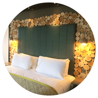 Use log wall tiles from The Log Basket to create unique wall panels
