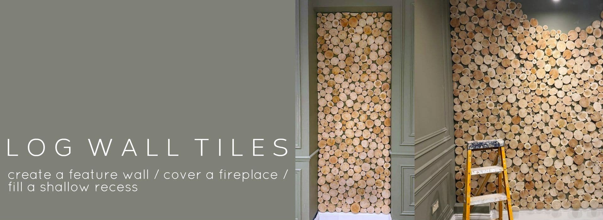 Log Wall Tiles to make a feature wall backdrop, cover a bar area or fireplace  or fill a shallow recess from The Log Basket