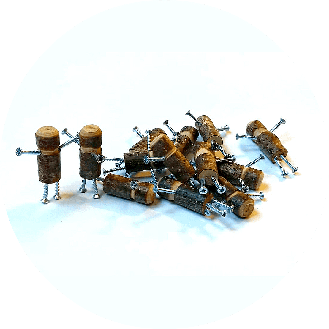 We strive to avoid excess plastic in our packaging and supply the screws for your log wall art or cattle skulls from The Log Basket as Screwey characters