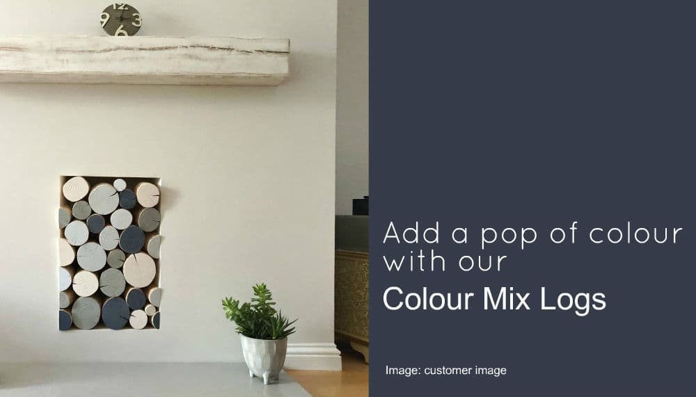 Stacking decorative logs in a wide selection of colours and finishes to fill a media wall alcove or unused fireplace