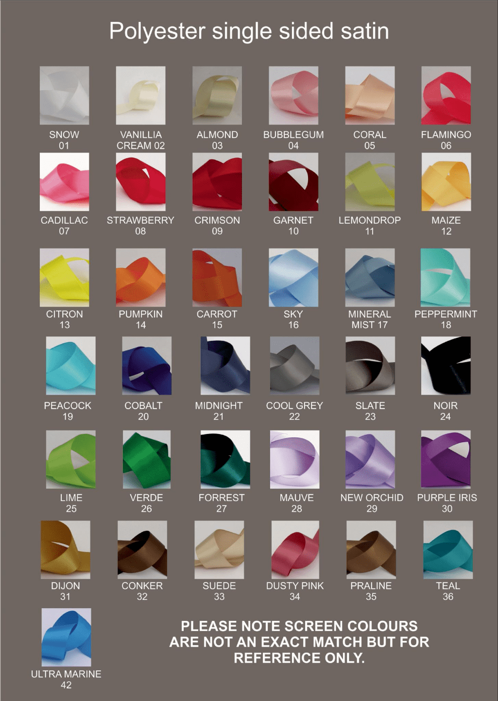 Flat 38mm Single Sided Polyester Ribbon 100m rolls