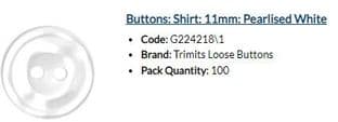 : Shirt: 11mm: Pearlised White