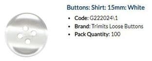 : Shirt: 15mm: White