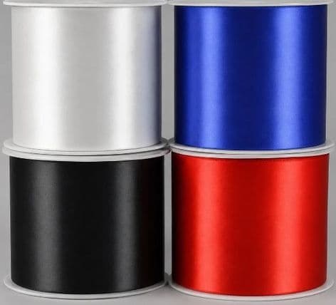 0    100mm Satin Sash Ribbon - 50m - Full Colour Range
