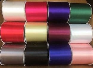 0 100mm Satin Sash Ribbon - 50m - Full Colour Range