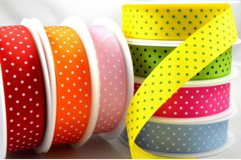 0 22MM SPOTTED GROSGRAIN RIBBON 20 METRES
