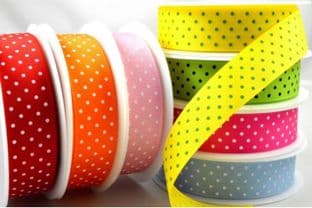 0 22MM SPOTTED GROSGRAIN RIBBON (20 METRES)