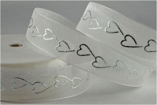 0 54199 - 25mm Sheer Hearts x 20 Metres!!