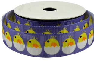 0 55119 - 22mm Lilac/White grosgrain ribbon