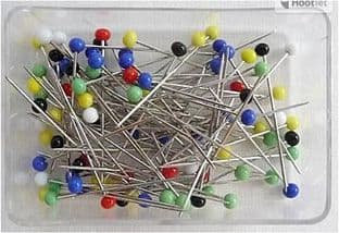 0 A00060 Colour Headed Stainless Steel Dressmakers Pins: 32 x 0.59mm