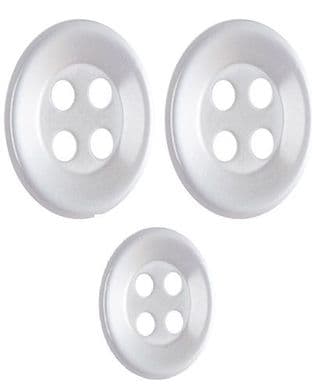 0 G394118 Buttons: Shirt: 10mm: Pearl White