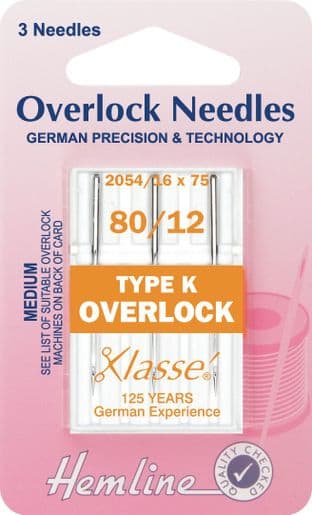 0 H107.K Overlock/Serger Machine Needles: Type K