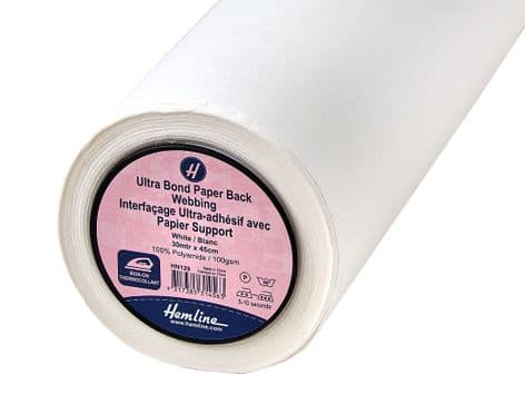 0 HN129: Appliqu‚ Web: Ultra-Bond: Paper Backed: Iron-on: 30m x 45cm: White