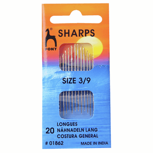 0 P01862 Gold Eye Sewing Needles: Sharps: Sizes 3-9 - Pony