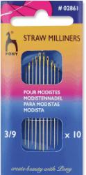 0 P02861 Gold Eye Sewing Needles: Milliners Size 3-9 - Pony