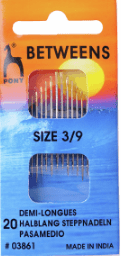 0 P03861 Gold Eye Sewing Needles: Betweens Size 3-9 - Pony