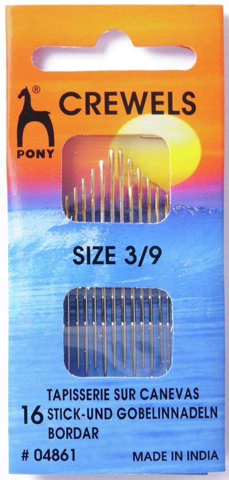 0 P04861 Gold Eye Sewing Needles: Crewels Size 3-9 - Pony