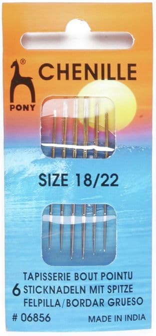 0 P06856 Gold Eye Sewing Needles: Chenille Size 18-22 - Pony