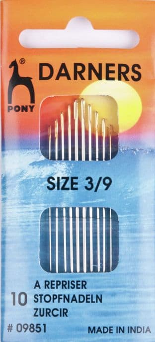 0 P09851 Gold Eye Sewing Needles: Darners Size 3-9 - Pony