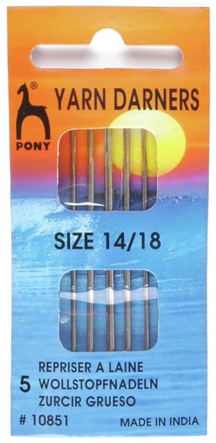 0 P10851 Gold Eye Sewing Needles: Yarn Darners Size 14-18 - Pony