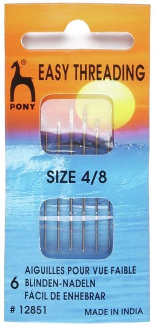 0 P12851 Gold Eye Sewing Needles: Easy Thread Size 4-8 - Pony