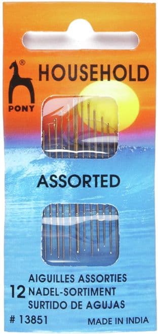 0 P13851 Gold Eye Sewing Needles: Household Assorted - Pony