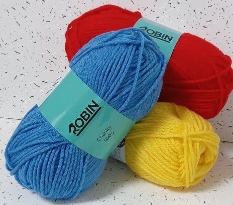 0 Robin Chunky Knitting Yarn - 10 x 100g balls - Full Colour Range