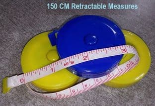 00367 Retractable Tape Measure: Assorted Colours - 12pcs