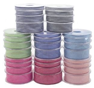 00SR1403 06mm Gingham Ribbon - 20m - Full Colour Range