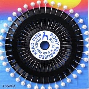 0A00012W Colour Headed Pin wheel - White - 40pcs x 10