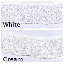 0B00 Gathered Nylon Lace Trimming - Range of Widths -