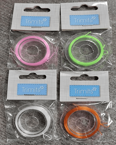 0CF01\551 beading elastic : 5 Packs of 5m x 0.4mm - Full Colour Range