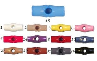 0G152625 Nylon Bamboo Toggle - 25mm - Choice of Colours