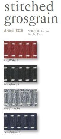 1339 15mm Stitched Grosgrain Ribbon - 15m