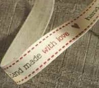 13677 15mm Hand Made with Love Ribbon - 20m
