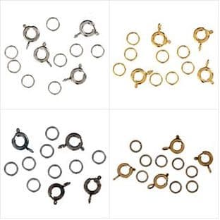 260\ Bolt Clasp and Split Ring: 5 Packs of 4 - Full Colour Range