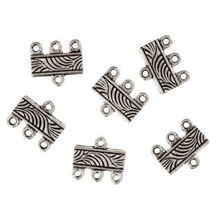 262\01 3 to 1 Stand Connector: Silver: 5 Packs of 6