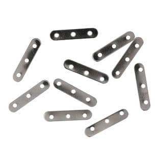 264\01 Spacer Bar: 3 Hole: Silver: 5 Packs of 10