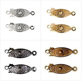 266\ Flat Clasp: Oval: 5 Packs of 2 - Full Colour Range