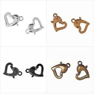 278\ Trigger Clasp: Heart: 5 Packs of 2 - Full Colour Range