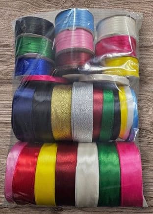 29 rolls Single sided satin craft ribbons