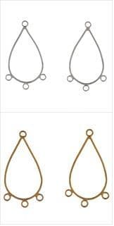 293\ Teardrop Earrings with Loops: 5 Packs of 2 - Full Colour Range