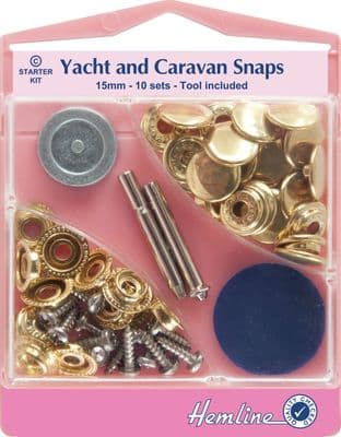 3 H409.GD Yacht and Caravan Snaps Starter Sets - Gold