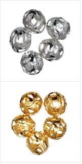 306\ Filigree Beads: Round: 5 Packs of 5 - Full Colour Range